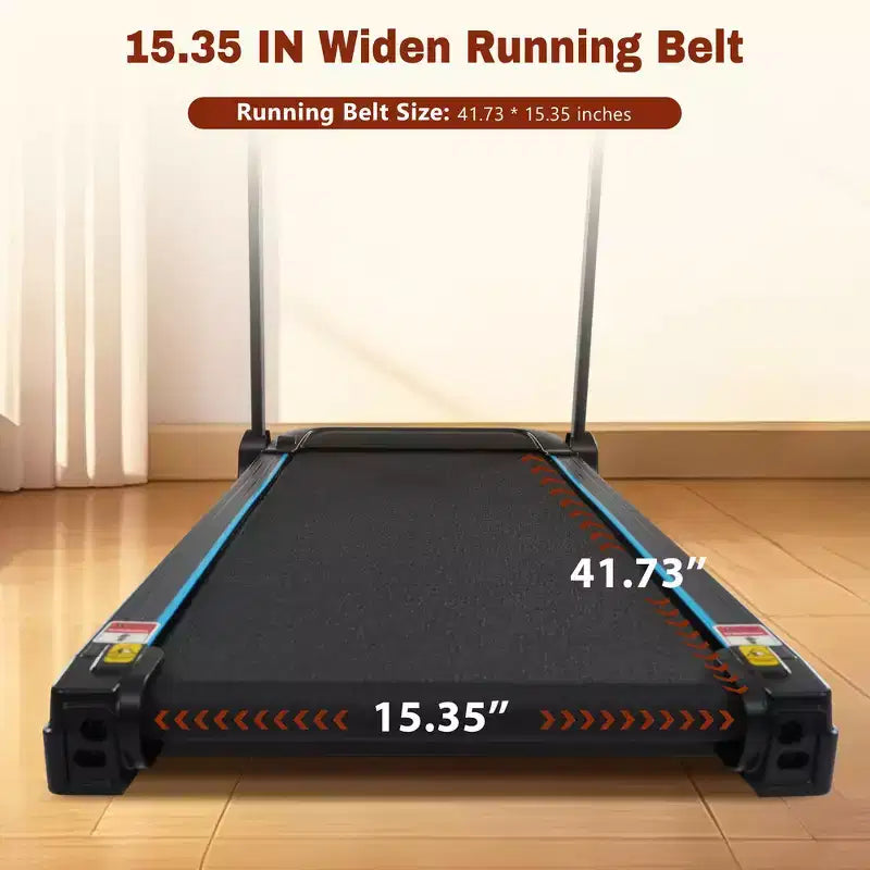 Tapis de course pliable Whisen, tapis de course à domicile avec inclinaison, capacité de poids de 159 kg - Noir