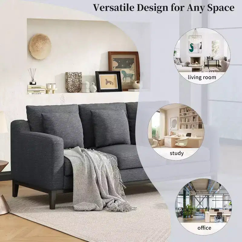 Canapé 3 places Whisen Modern Comfy, avec pieds en bois