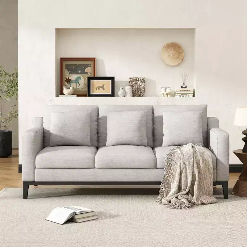 Canapé 3 places Whisen Modern Comfy, avec pieds en bois