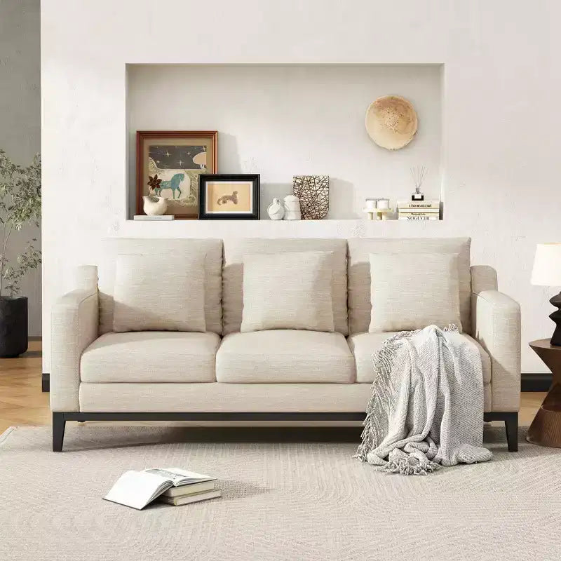 Canapé 3 places Whisen Modern Comfy, avec pieds en bois