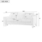 Canapé 3 places Whisen Modern Comfy, avec pieds en bois