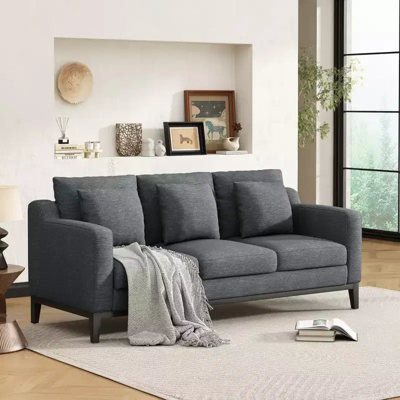 Canapé 3 places Whisen Modern Comfy, avec pieds en bois