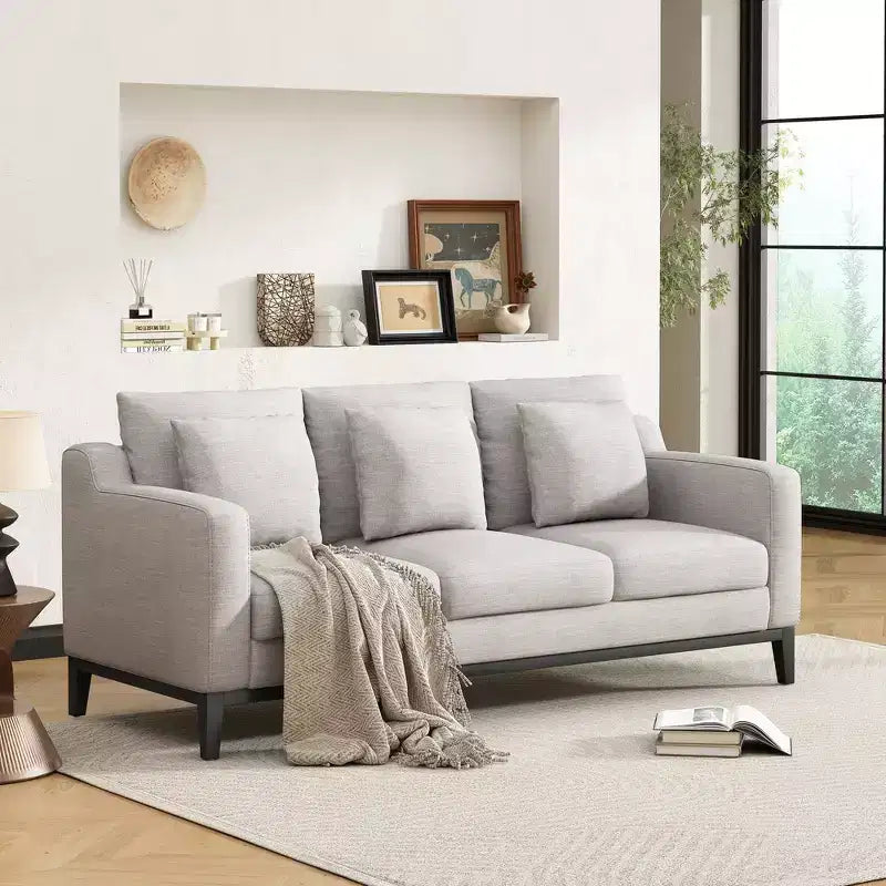 Canapé 3 places Whisen Modern Comfy, avec pieds en bois