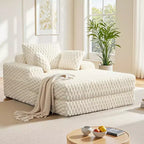 KERDOM Chaise Lounge Sofa Comfy Oversized, Plush Cushioned Comfort Sofa Bed with Cup Holder and Reading Pocket