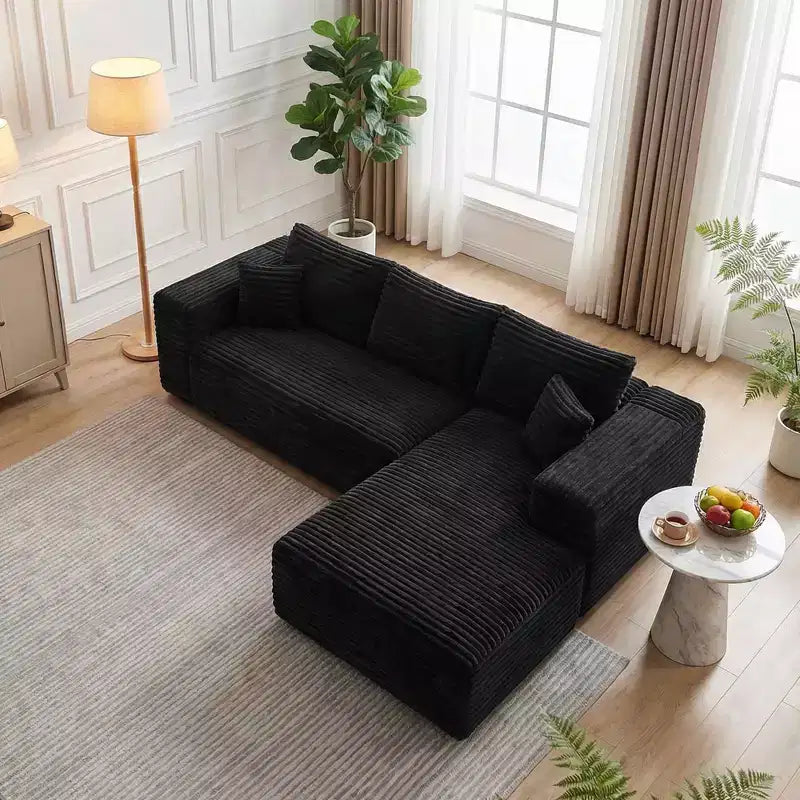 MAYEERTY 106 Wide-Wale Corduroy Compression Sofa Bed, Convertible Sleeper Couch for Living Room Guest Room