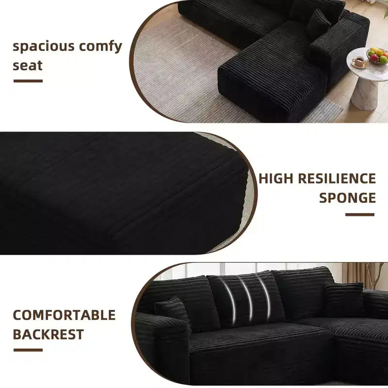 MAYEERTY 106 Wide-Wale Corduroy Compression Sofa Bed, Convertible Sleeper Couch for Living Room Guest Room