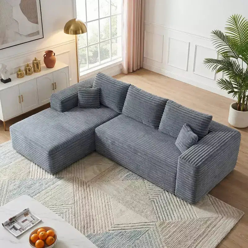 MAYEERTY 106 Wide-Wale Corduroy Compression Sofa Bed, Convertible Sleeper Couch for Living Room Guest Room
