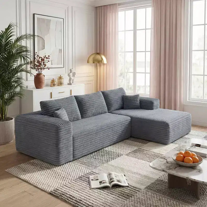 MAYEERTY 106 Wide-Wale Corduroy Compression Sofa Bed, Convertible Sleeper Couch for Living Room Guest Room
