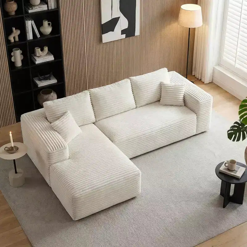 MAYEERTY 106 Wide-Wale Corduroy Compression Sofa Bed, Convertible Sleeper Couch for Living Room Guest Room