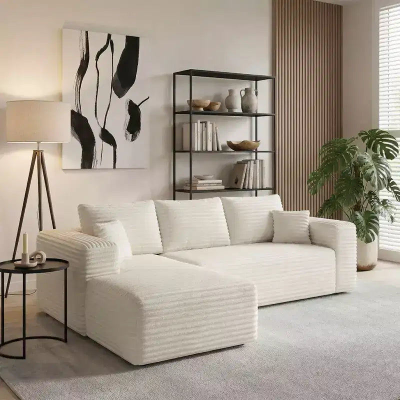 MAYEERTY 106 Wide-Wale Corduroy Compression Sofa Bed, Convertible Sleeper Couch for Living Room Guest Room