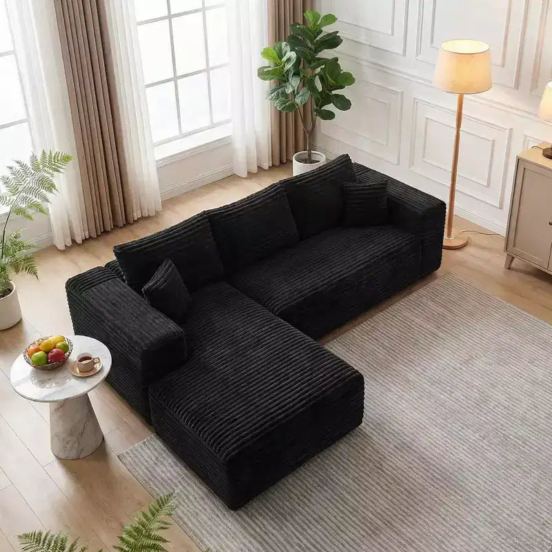 MAYEERTY 106 Wide-Wale Corduroy Compression Sofa Bed, Convertible Sleeper Couch for Living Room Guest Room