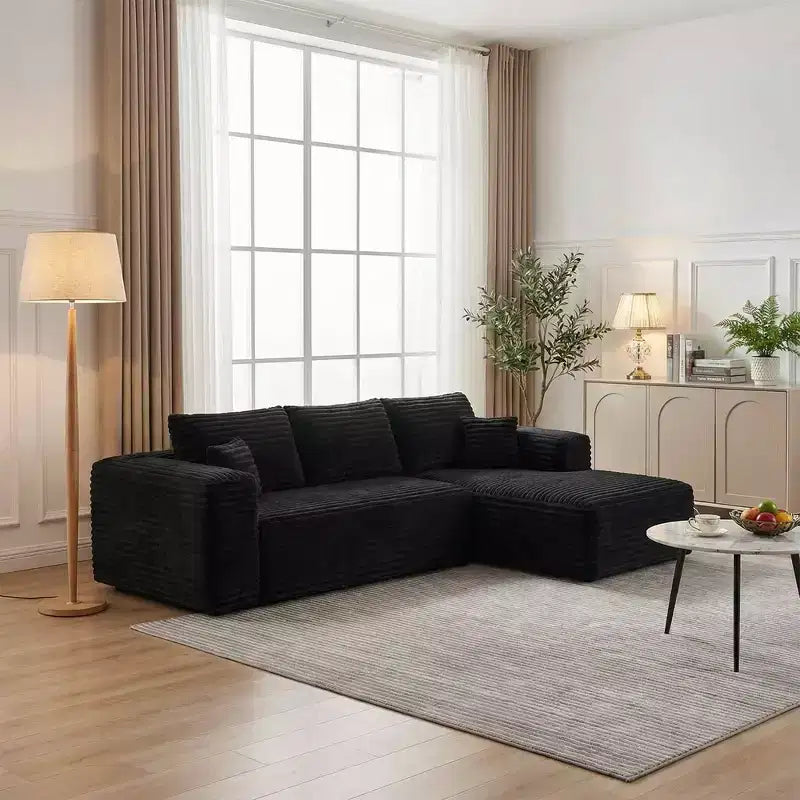 MAYEERTY 106 Wide-Wale Corduroy Compression Sofa Bed, Convertible Sleeper Couch for Living Room Guest Room