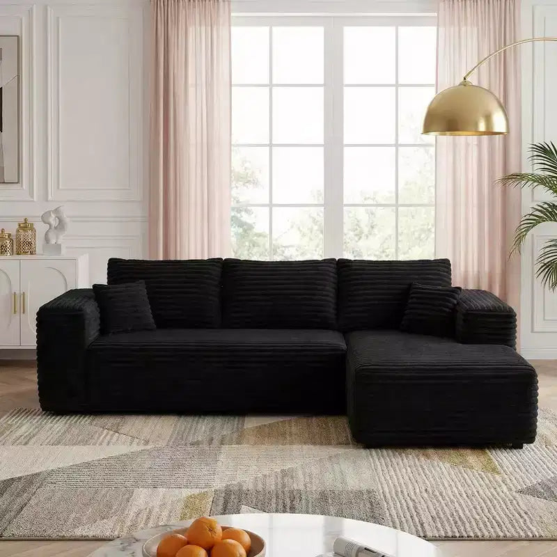 MAYEERTY 106 Wide-Wale Corduroy Compression Sofa Bed, Convertible Sleeper Couch for Living Room Guest Room