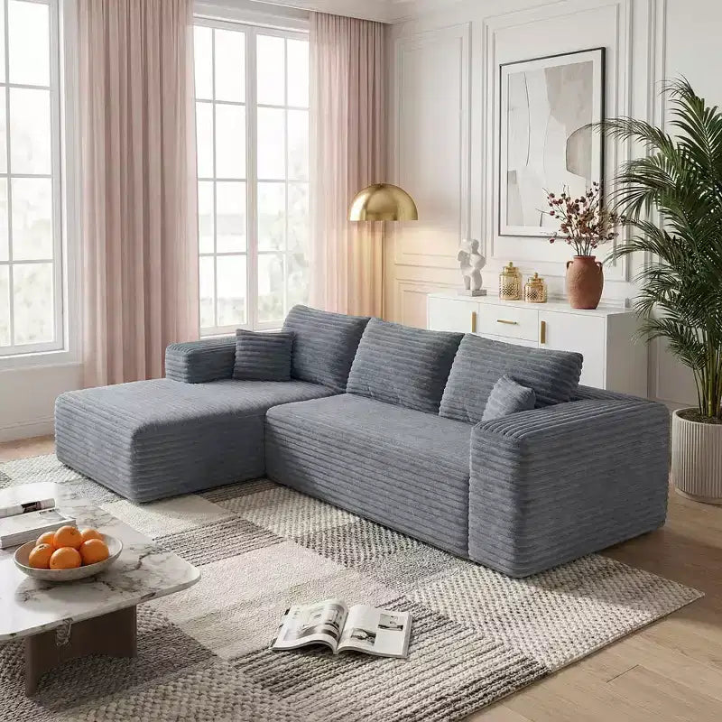 MAYEERTY 106 Wide-Wale Corduroy Compression Sofa Bed, Convertible Sleeper Couch for Living Room Guest Room