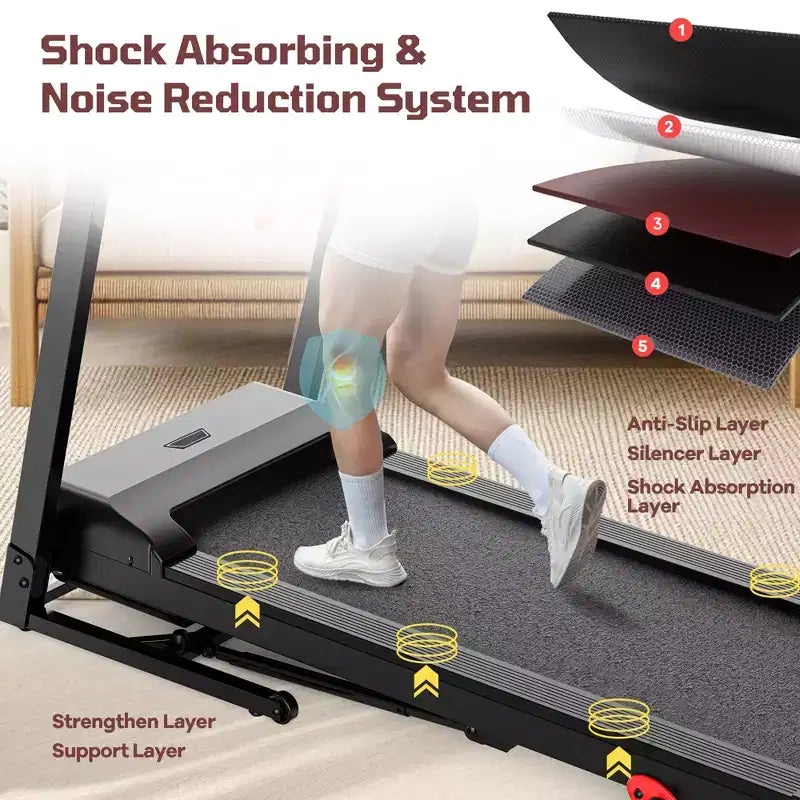Tapis Roulant 3,5 CV en Destockage : Tapis Roulant Pliable 4-en-1 avec Inclinaison de 12%, Application et Haut-parleurs Bluetooth, Capacité de 150 kg, 71 Programmes, Utilisation Domicile/Bureau