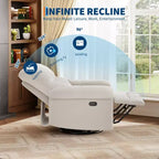 Fauteuil inclinable, fauteuil de relaxation pivotant à 360° avec accoudoirs rembourrés et assise profonde, fauteuil de canapé inclinable rembourré en chenille pour salon