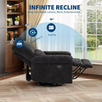 Fauteuil inclinable, fauteuil de relaxation pivotant à 360° avec accoudoirs rembourrés et assise profonde, fauteuil de canapé inclinable rembourré en chenille pour salon