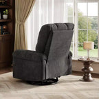 Fauteuil inclinable, fauteuil de relaxation pivotant à 360° avec accoudoirs rembourrés et assise profonde, fauteuil de canapé inclinable rembourré en chenille pour salon
