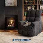 Fauteuil inclinable, fauteuil de relaxation pivotant à 360° avec accoudoirs rembourrés et assise profonde, fauteuil de canapé inclinable rembourré en chenille pour salon