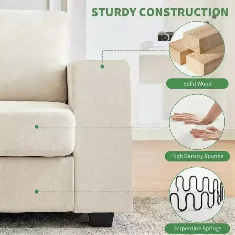 Causeuse moderne en chenille de 70 po avec ports USB et poches latérales - Canapé capitonné, cadre entièrement en bois, petit canapé compact pour salon