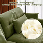 MAYEERTY Extra large 3 Seat Modern Velvet Sofa Cloud Like Comfortable Seat and Back Support with Waist Pillows and Throw Pillows Olive Green