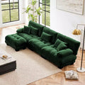 MAYEERTY Luxury Modular Sectional Sofa Oversized L Shaped Cloud Couch Convertible Ottoman for Living Room Green