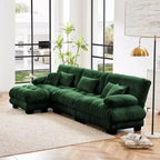 MAYEERTY Luxury Modular Sectional Sofa Oversized L Shaped Cloud Couch Convertible Ottoman for Living Room Green