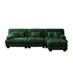 MAYEERTY Luxury Modular Sectional Sofa Oversized L Shaped Cloud Couch Convertible Ottoman for Living Room Green