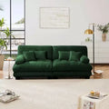 MAYEERTY 2 Seater Sofa with 2 Lumbar Pillows 2 Throm Pillows for Living Room Green