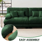 MAYEERTY Canapé 2 Places avec 2 Coussins Lombaires 2 Coussins Déco pour Salon Vert