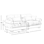 MAYEERTY Two Seater Sofa with Bolstered Armrest Waist Pillows Throw Pilloes for Living Room Hallway Camel