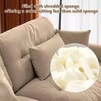 MAYEERTY Two Seater Sofa with Bolstered Armrest Waist Pillows Throw Pilloes for Living Room Hallway Camel
