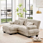 MAYEERTY Colud Couch 2 Seater Sofa with 2 Lumbar Pillows and 2 Throw Pillows for Living Room Light Coffee