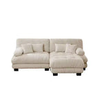 MAYEERTY Colud Couch 2 Seater Sofa with 2 Lumbar Pillows and 2 Throw Pillows for Living Room Light Coffee