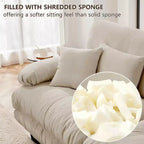 MAYEERTY Colud Couch 2 Seater Sofa with 2 Lumbar Pillows and 2 Throw Pillows for Living Room Light Coffee