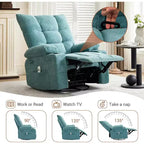 Recliner Chair with Massage and Heat, Swivel Rocker Recliner Chair with Side Pocket, Cup Holders, Ergonomic Rocking Sofa for Living Room, Bedroom