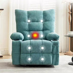 Recliner Chair with Massage and Heat, Swivel Rocker Recliner Chair with Side Pocket, Cup Holders, Ergonomic Rocking Sofa for Living Room, Bedroom