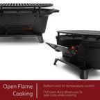 Barbecue portable hibachi ovale en fonte Megachef pour l'extérieur et le camping, noir