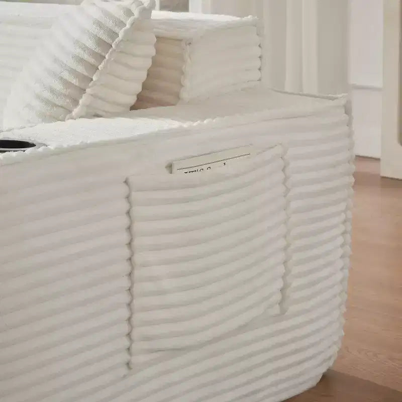 Zeus & Ruta Modern Corduroy Cloud Sofa, No Assembly Needed Couch for Compact Spaces & Apartments