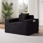 Zeus & Ruta Modern Corduroy Cloud Sofa, No Assembly Needed Couch for Compact Spaces & Apartments
