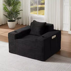 Zeus & Ruta Modern Corduroy Cloud Sofa, No Assembly Needed Couch for Compact Spaces & Apartments