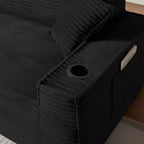 Zeus & Ruta Modern Corduroy Cloud Sofa, No Assembly Needed Couch for Compact Spaces & Apartments