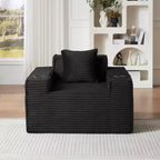 Zeus & Ruta Modern Corduroy Cloud Sofa, No Assembly Needed Couch for Compact Spaces & Apartments