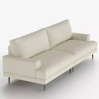 86.61 Canapé moderne 3 places en coton avec coussins de dossier garnis de duvet, meuble profond pour salon, beige Gaoyangjiaju
