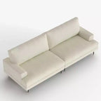 86.61 Canapé moderne 3 places en coton avec coussins de dossier garnis de duvet, meuble profond pour salon, beige Gaoyangjiaju