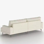 86.61 Canapé moderne 3 places en coton avec coussins de dossier garnis de duvet, meuble profond pour salon, beige Gaoyangjiaju