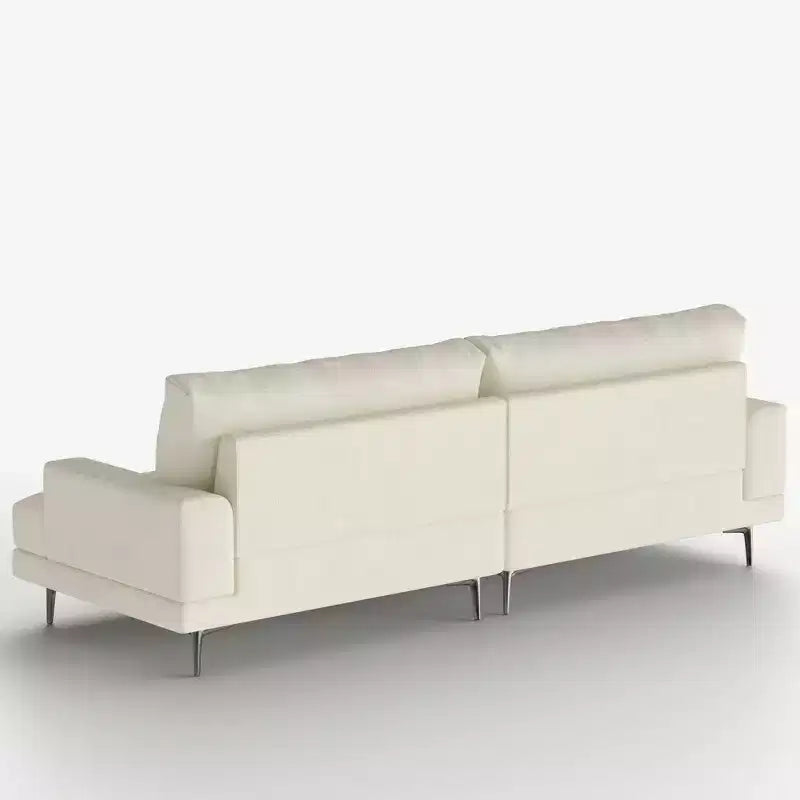 86.61 Canapé moderne 3 places en coton avec coussins de dossier garnis de duvet, meuble profond pour salon, beige Gaoyangjiaju