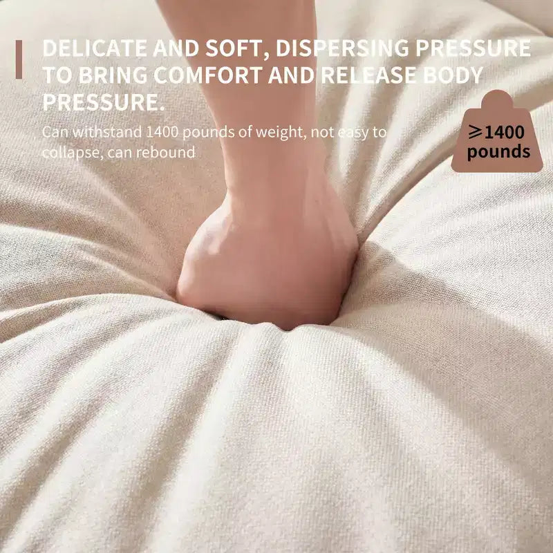 86.61 Canapé moderne 3 places en coton avec coussins de dossier garnis de duvet, meuble profond pour salon, beige Gaoyangjiaju