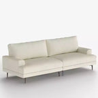 86.61 Canapé moderne 3 places en coton avec coussins de dossier garnis de duvet, meuble profond pour salon, beige Gaoyangjiaju