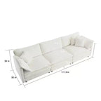 MAYEERTY Mid Century Modern Couch 3 Seater Sofa with 2 Armrest Pillow and 2 Armrest Pillows and 3 Toss Pillows for Living Room White